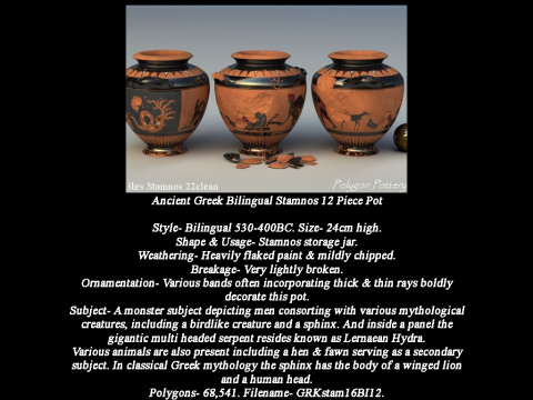 Greek Bilingual Various Subjects Collection I 12 Piece Pottery Model 3D