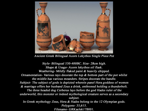 Greek Bilingual Various Subjects Collection II Single Piece Pottery 3D Model