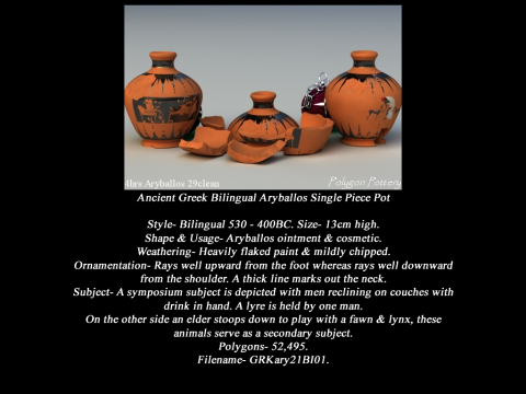 Greek Bilingual Various Subjects Collection II Single Piece Pottery 3D Model