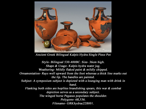 Greek Bilingual Various Subjects Collection II Single Piece Pottery 3D Model