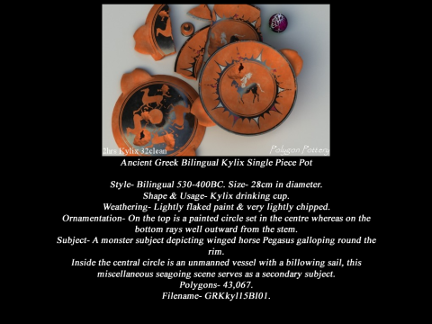 Greek Bilingual Various Subjects Collection II Single Piece Pottery 3D Model