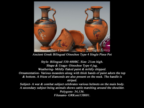 Greek Bilingual Various Subjects Collection II Single Piece Pottery 3D Model