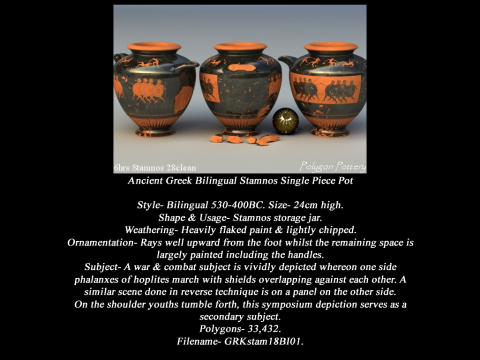Greek Bilingual Various Subjects Collection II Single Piece Pottery 3D Model