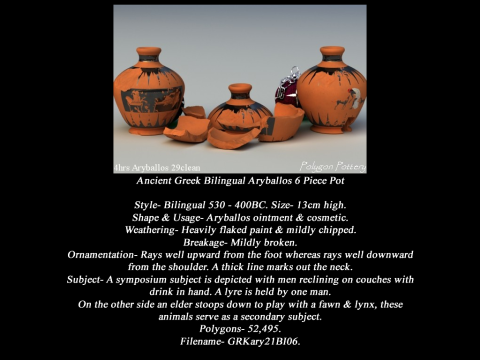 Greek Bilingual Various Subjects Collection II 6 Piece Pottery 3D Model