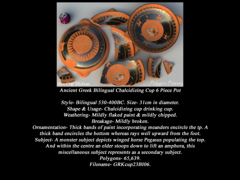 Greek Bilingual Various Subjects Collection II 6 Piece Pottery 3D Model