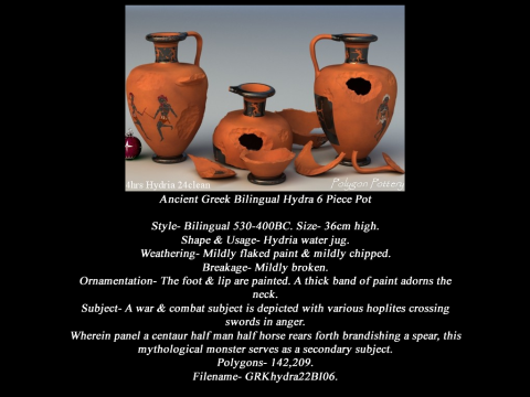 Greek Bilingual Various Subjects Collection II 6 Piece Pottery 3D Model
