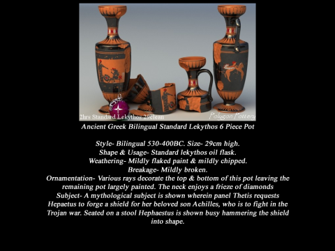 Greek Bilingual Various Subjects Collection II 6 Piece Pottery 3D Model