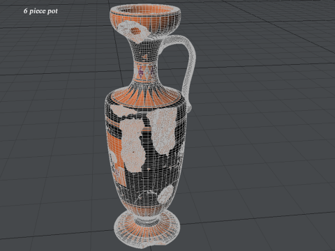 Greek Bilingual Various Subjects Collection II 6 Piece Pottery 3D Model