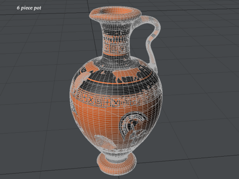 Greek Bilingual Various Subjects Collection II 6 Piece Pottery 3D Model