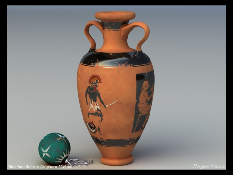 Greek Bilingual Various Subjects Collection II 6 Piece Pottery 3D Model