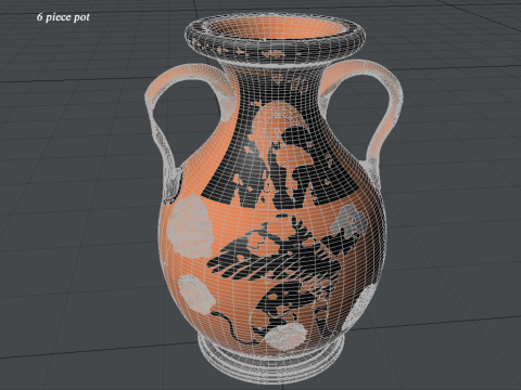 Greek Bilingual Various Subjects Collection II 6 Piece Pottery 3D Model