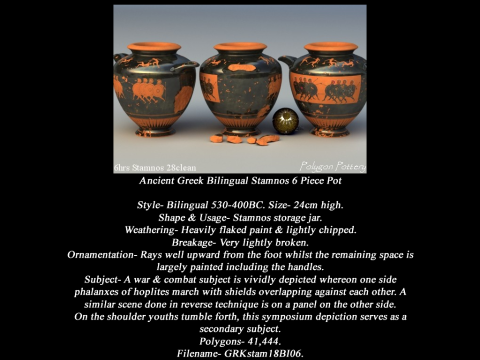 Greek Bilingual Various Subjects Collection II 6 Piece Pottery 3D Model