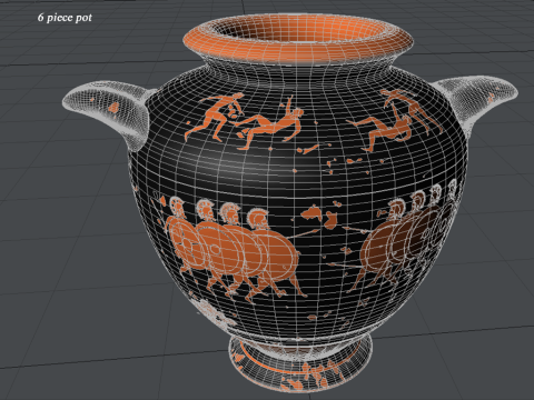 Greek Bilingual Various Subjects Collection II 6 Piece Pottery 3D Model
