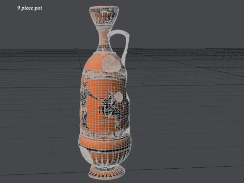Greek Bilingual Various Subjects Collection II 9 Piece Pottery 3D Model