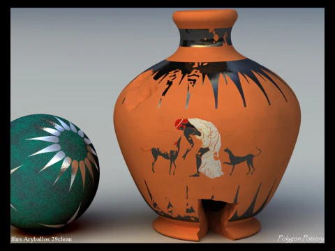 Greek Bilingual Various Subjects Collection II 9 Piece Pottery 3D Model