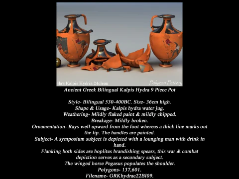Greek Bilingual Various Subjects Collection II 9 Piece Pottery 3D Model