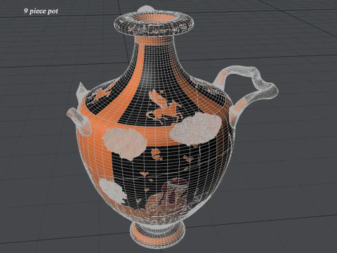Greek Bilingual Various Subjects Collection II 9 Piece Pottery 3D Model