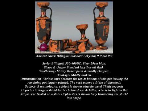 Greek Bilingual Various Subjects Collection II 9 Piece Pottery 3D Model