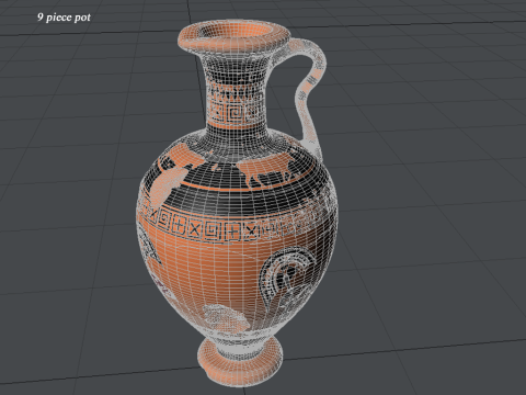 Greek Bilingual Various Subjects Collection II 9 Piece Pottery Modelo 3D