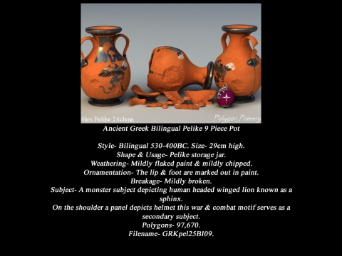 Greek Bilingual Various Subjects Collection II 9 Piece Pottery Modelo 3D
