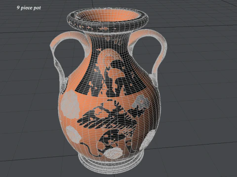 Greek Bilingual Various Subjects Collection II 9 Piece Pottery 3D Model