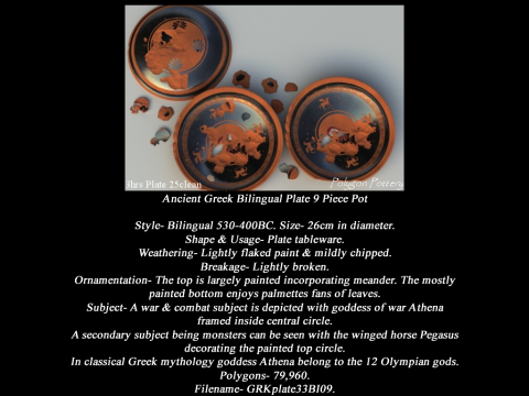 Greek Bilingual Various Subjects Collection II 9 Piece Pottery Modelo 3D