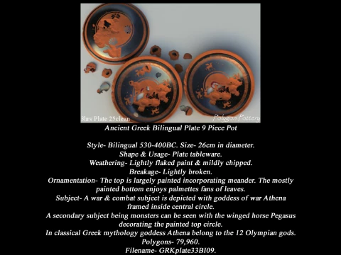 Greek Bilingual Various Subjects Collection II 9 Piece Pottery 3D Model