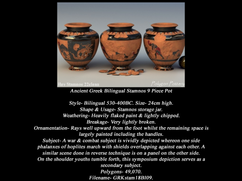 Greek Bilingual Various Subjects Collection II 9 Piece Pottery Modelo 3D
