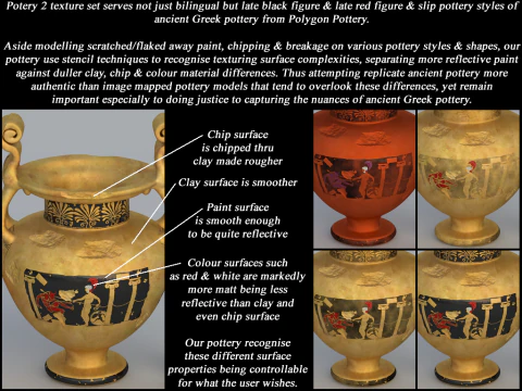 Greek Bilingual Various Subjects Collection II 9 Piece Pottery 3D Model