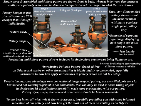 Greek Bilingual Various Subjects Collection II 9 Piece Pottery 3D Model