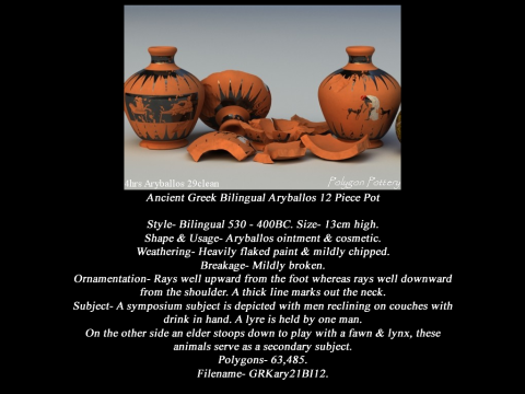 Greek Bilingual Various Subjects Collection II 12 Piece Pottery 3D Model
