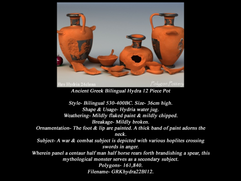 Greek Bilingual Various Subjects Collection II 12 Piece Pottery 3D Model