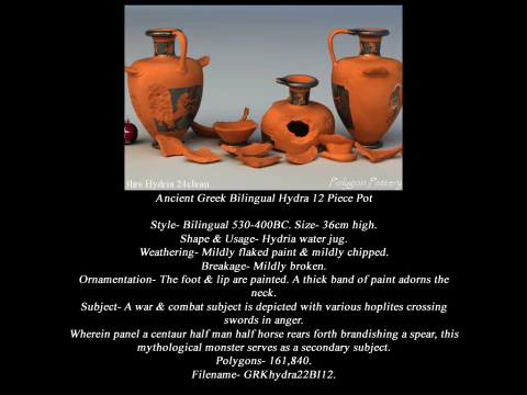 Greek Bilingual Various Subjects Collection II 12 Piece Pottery 3D Model