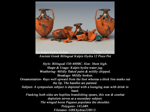 Greek Bilingual Various Subjects Collection II 12 Piece Pottery 3D Model