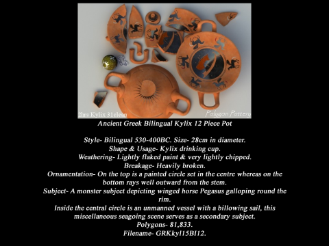 Greek Bilingual Various Subjects Collection II 12 Piece Pottery 3D Model