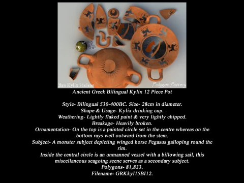 Greek Bilingual Various Subjects Collection II 12 Piece Pottery 3D Model