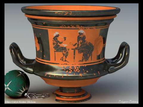 Greek Bilingual Various Subjects Collection II 12 Piece Pottery 3D Model