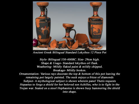 Greek Bilingual Various Subjects Collection II 12 Piece Pottery 3D Model