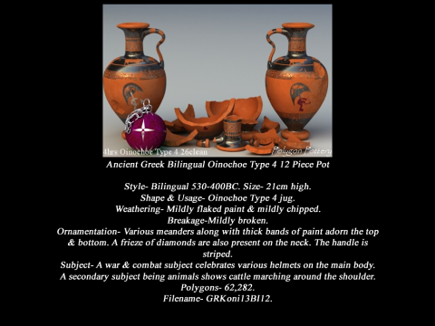 Greek Bilingual Various Subjects Collection II 12 Piece Pottery 3D Model