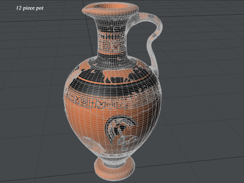 Greek Bilingual Various Subjects Collection II 12 Piece Pottery 3D Model