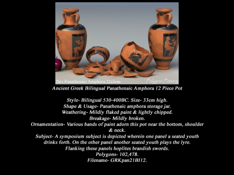 Greek Bilingual Various Subjects Collection II 12 Piece Pottery 3D Model