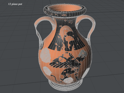 Greek Bilingual Various Subjects Collection II 12 Piece Pottery 3D Model