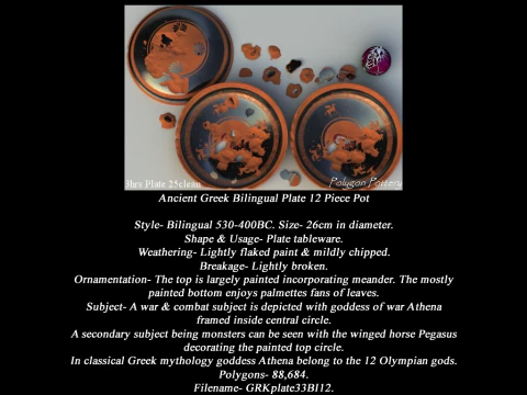 Greek Bilingual Various Subjects Collection II 12 Piece Pottery 3D Model