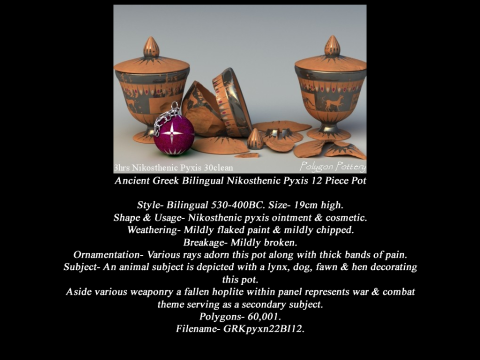 Greek Bilingual Various Subjects Collection II 12 Piece Pottery 3D Model