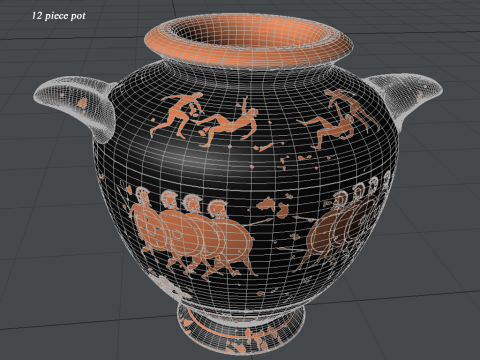Greek Bilingual Various Subjects Collection II 12 Piece Pottery 3D Model