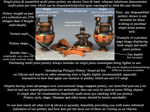 Greek Bilingual Various Subjects Collection II 12 Piece Pottery 3D Model