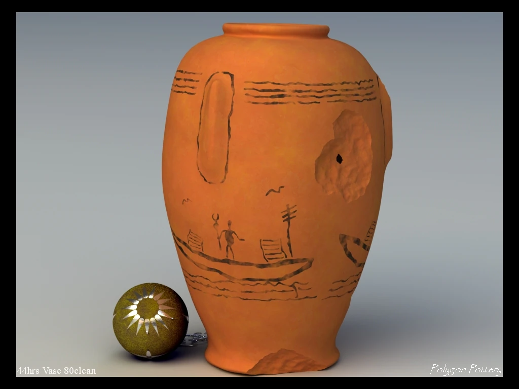 Egyptian Vase 6 Piece Pot 3D Model .c4d .max .obj .3ds .fbx .stl .blend 