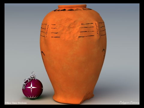 Egyptian Vase 9 Piece Pot 3D Model