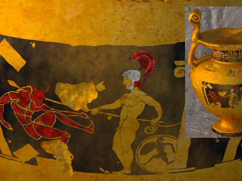 Greek Bilingual Psykter 12 Piece Pot 3D Model