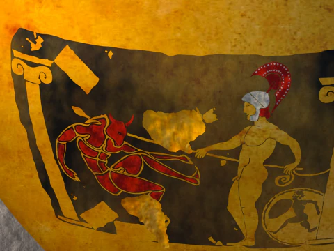 Greek Bilingual Psykter 12 Piece Pot 3D Model